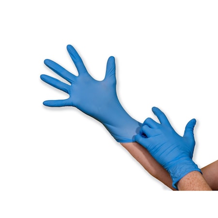 Approved Vendor Disposable Gloves, 3.5 mil Palm, Nitrile, Powder-Free, XL, Blue NitrileExamXLB